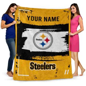 custom pittsburgh steelers paint strokes gold white blanket fashion forward