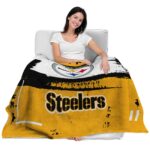 custom pittsburgh steelers paint strokes gold white blanket latest model