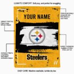 custom pittsburgh steelers paint strokes gold white blanket new arrival