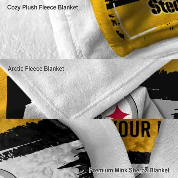 custom pittsburgh steelers paint strokes gold white blanket premium grade