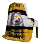 custom pittsburgh steelers paint strokes gold white blanket top rated