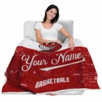 custom portland trail blazers grunge texture red white blanket latest model