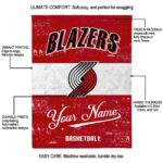 custom portland trail blazers grunge texture red white blanket new arrival