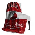 custom portland trail blazers grunge texture red white blanket top rated