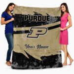 custom purdue boilermakers grunge streaks gold blanket best selling