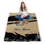 custom purdue boilermakers grunge streaks gold blanket best selling