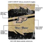 custom purdue boilermakers grunge streaks gold blanket best selling