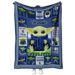 custom rice owls baby yoda navy blue blanket best selling