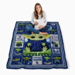 custom rice owls baby yoda navy blue blanket high quality