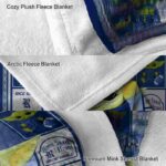 custom rice owls baby yoda navy blue blanket premium grade