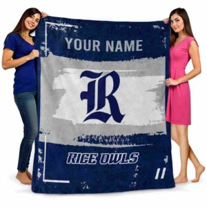 custom rice owls paint strokes navy blue white blanket fashion forward