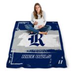 custom rice owls paint strokes navy blue white blanket high quality