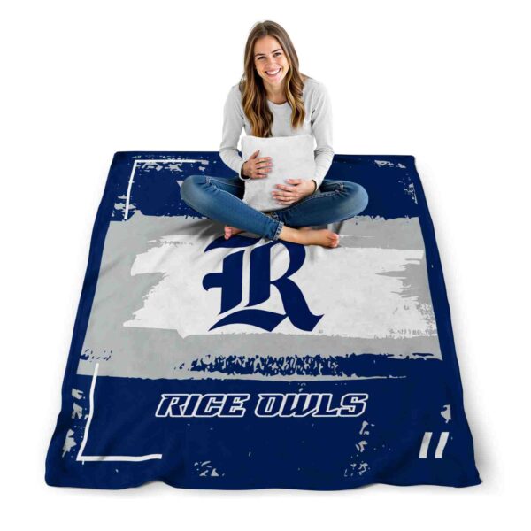 custom rice owls paint strokes navy blue white blanket high quality