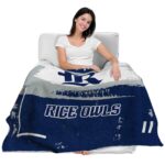 custom rice owls paint strokes navy blue white blanket latest model