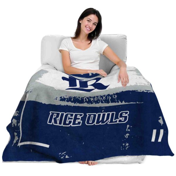 custom rice owls paint strokes navy blue white blanket latest model