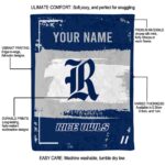 custom rice owls paint strokes navy blue white blanket new arrival