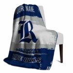 custom rice owls paint strokes navy blue white blanket top rated