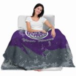custom sacramento kings grunge streaks purple blanket best selling