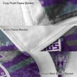 custom sacramento kings grunge streaks purple blanket best selling