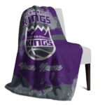 custom sacramento kings grunge streaks purple blanket best selling