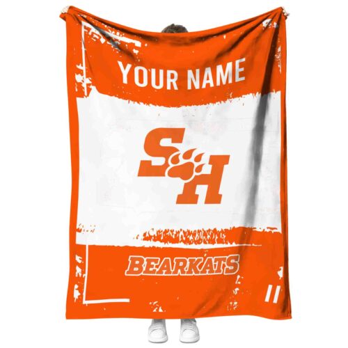 custom sam houston bearkats paint strokes orange white blanket best selling