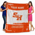 custom sam houston bearkats paint strokes orange white blanket best selling