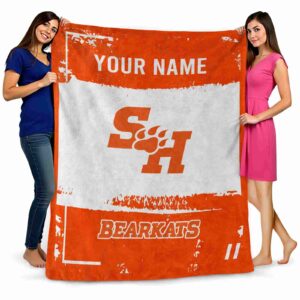 custom sam houston bearkats paint strokes orange white blanket fashion forward