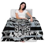 custom san antonio spurs floral stripes silver white blanket best selling