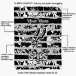 custom san antonio spurs floral stripes silver white blanket best selling