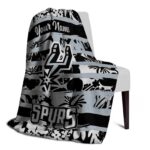 custom san antonio spurs floral stripes silver white blanket best selling