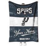 custom san antonio spurs grunge texture silver white blanket best selling