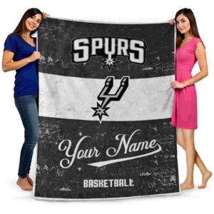 custom san antonio spurs grunge texture silver white blanket fashion forward