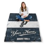 custom san antonio spurs grunge texture silver white blanket high quality
