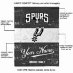 custom san antonio spurs grunge texture silver white blanket new arrival