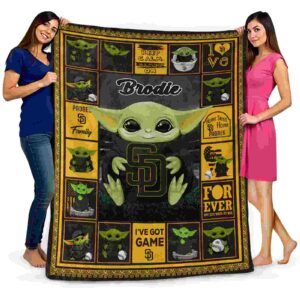 custom san diego padres baby yoda brown blanket fashion forward