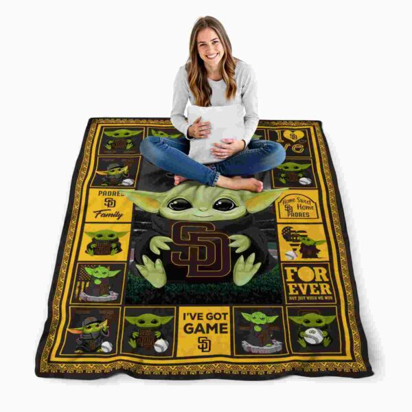 custom san diego padres baby yoda brown blanket high quality