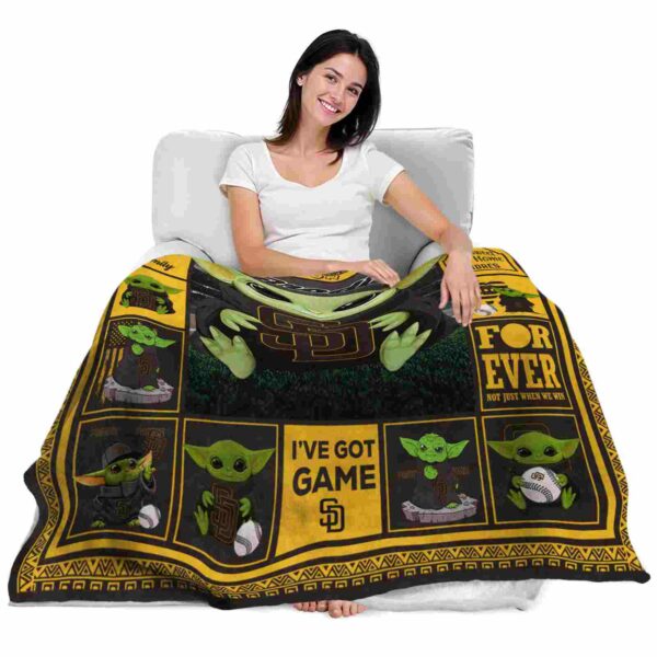 custom san diego padres baby yoda brown blanket latest model