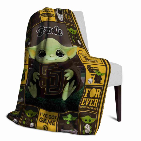 custom san diego padres baby yoda brown blanket top rated