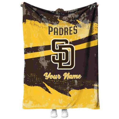 custom san diego padres grunge streaks brown blanket best selling
