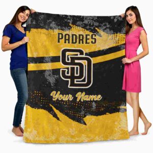 custom san diego padres grunge streaks brown blanket fashion forward