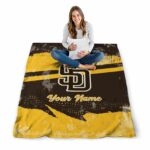 custom san diego padres grunge streaks brown blanket high quality