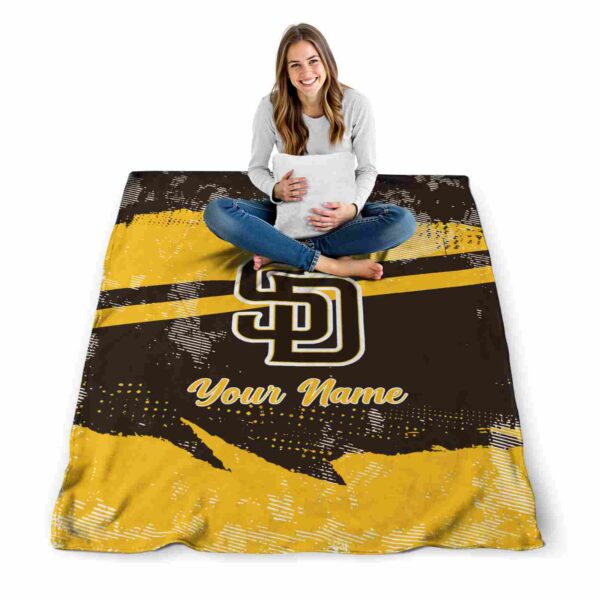 custom san diego padres grunge streaks brown blanket high quality