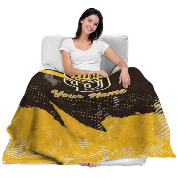 custom san diego padres grunge streaks brown blanket latest model