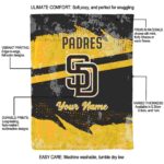 custom san diego padres grunge streaks brown blanket new arrival
