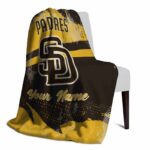 custom san diego padres grunge streaks brown blanket top rated