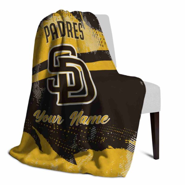 custom san diego padres grunge streaks brown blanket top rated