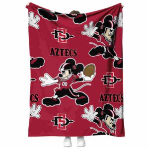 custom san diego state aztecs mickey red blanket best selling