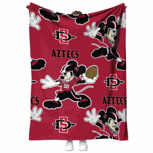 custom san diego state aztecs mickey red blanket best selling