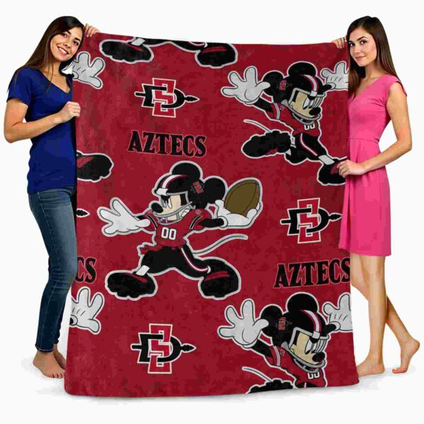 custom san diego state aztecs mickey red blanket fashion forward