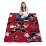custom san diego state aztecs mickey red blanket high quality